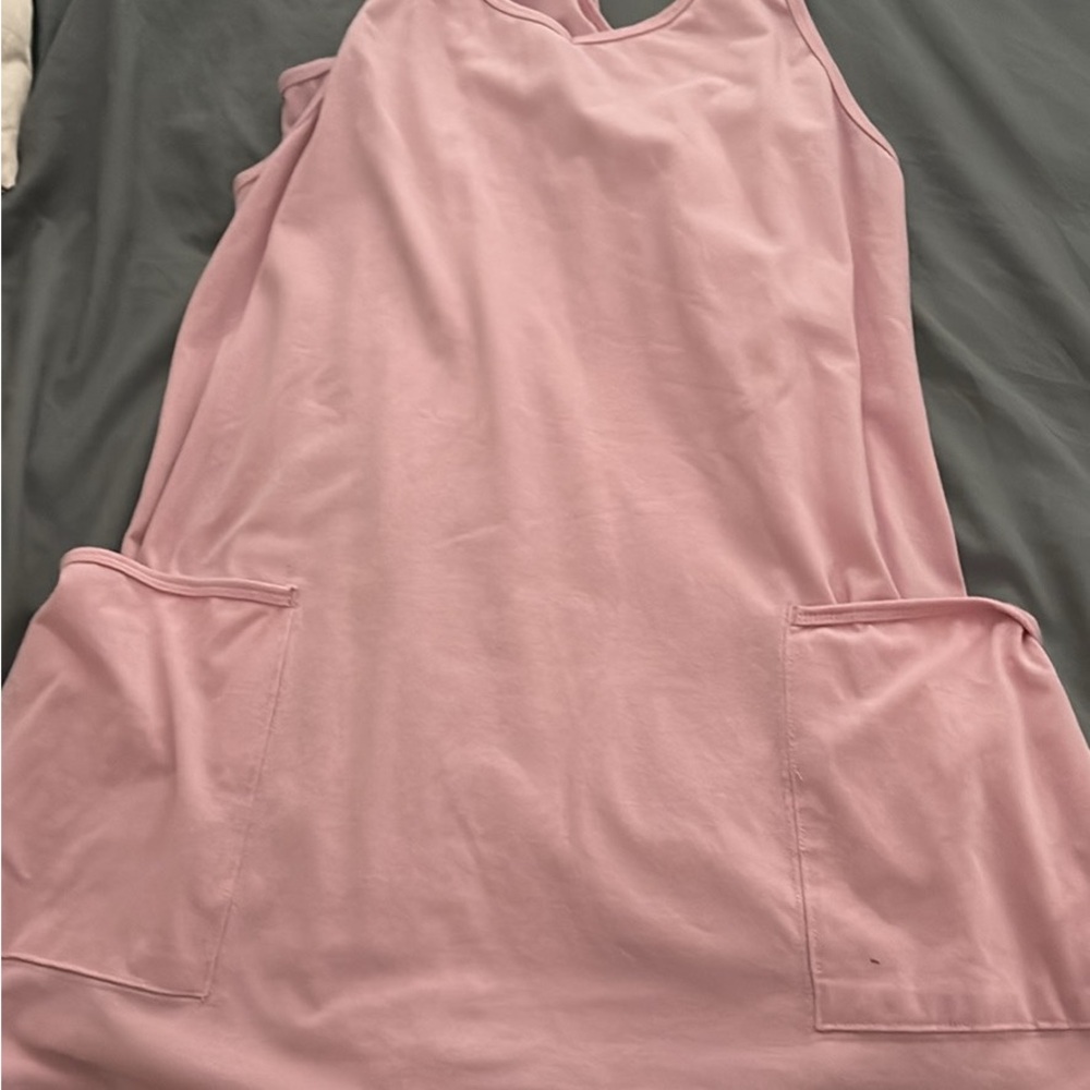 Pink Sleeveless Dress with Pockets
